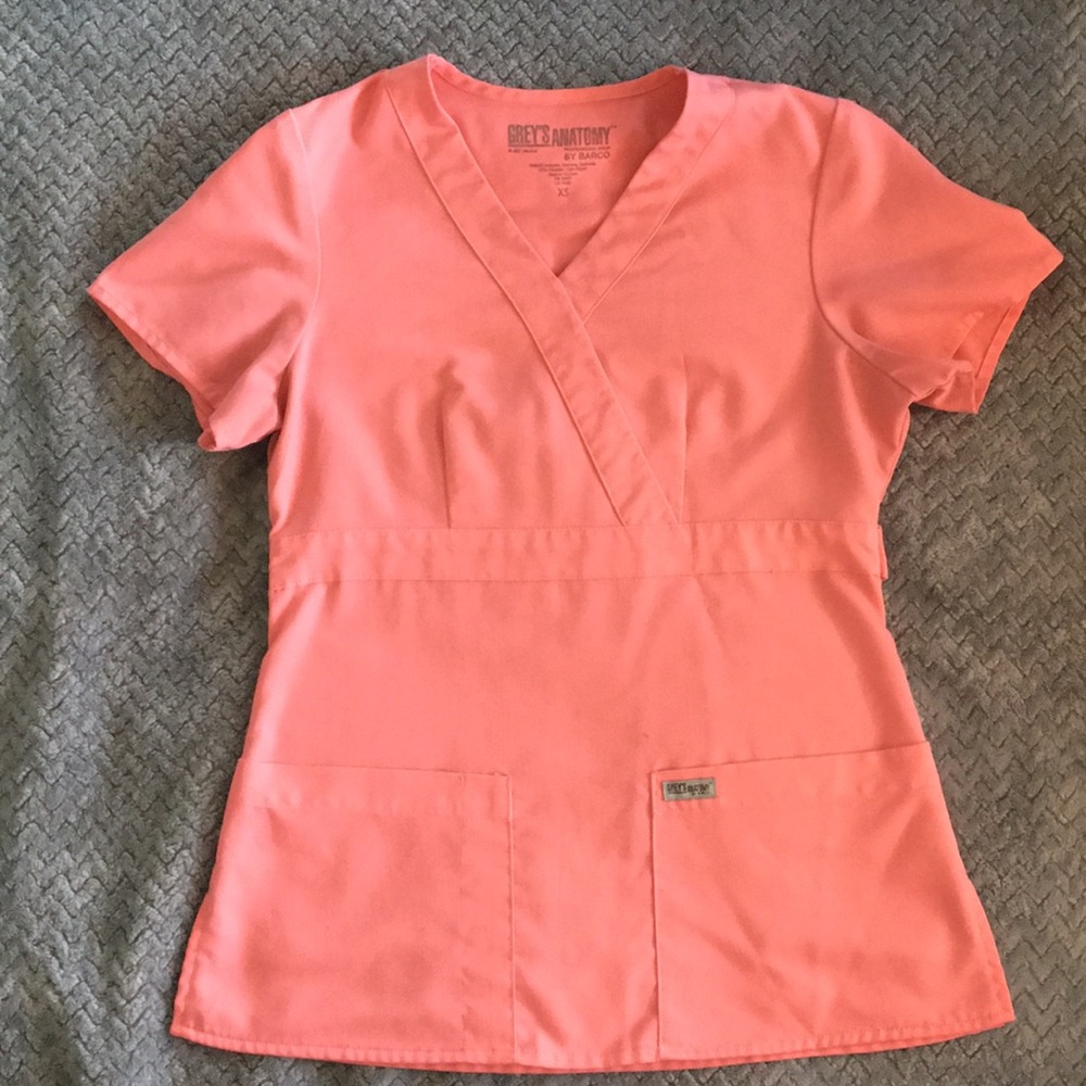 Light Coral Scrub Top